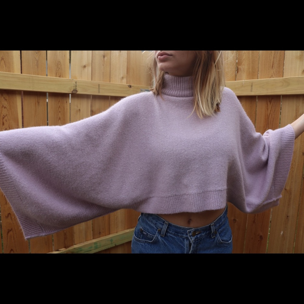 Pastel Purple Crop Sweater